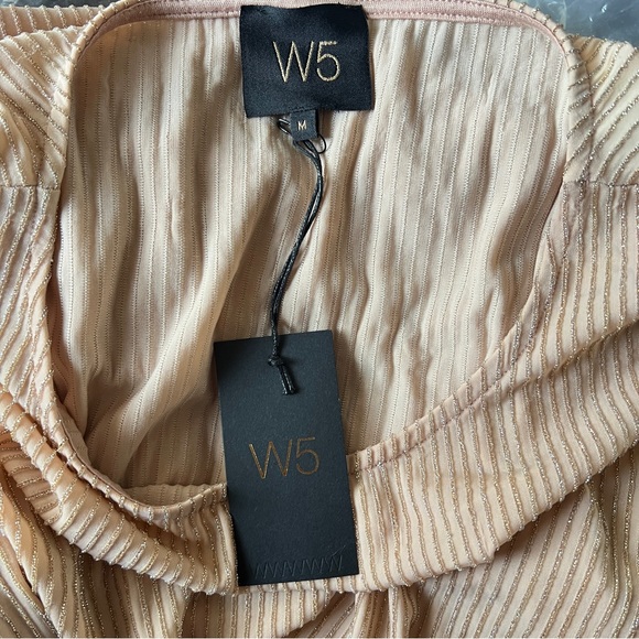 W5 for Anthropologie Metallic Shimmer Stripe Top Pink & Gold Women’s Size M NWT - Picture 5 of 7